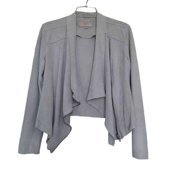Blank NYC | Faux Suede Jacket Size Medium Light Gray - Picture 3 of 12